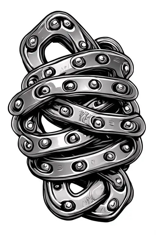 Motorcycle Chain Wrapped Around Arm
