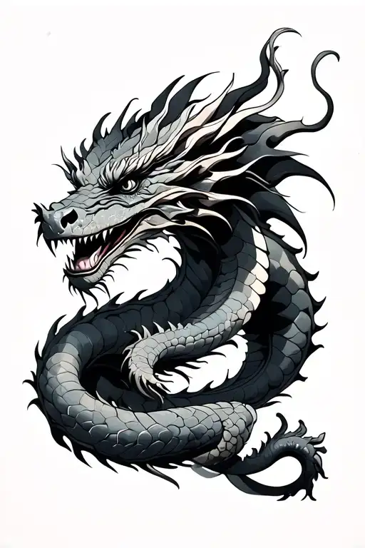 Dragon Wrapping Upward From Ankle