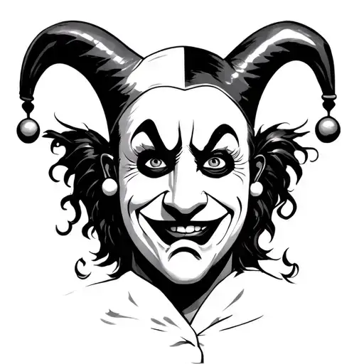 A Jester With A Smiling And Sad Mask
