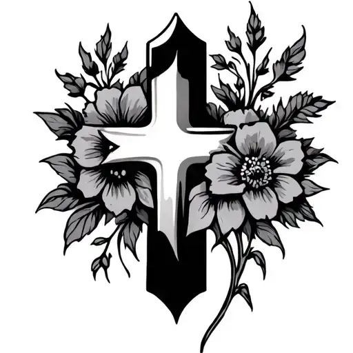 Cross With Flowers