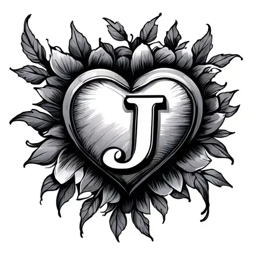 J With Heart Around It