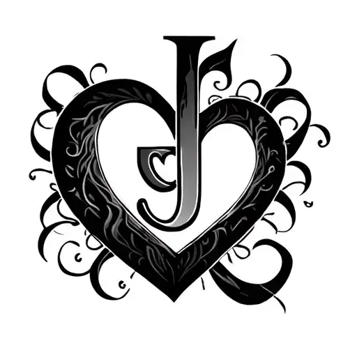 J With Heart Around It