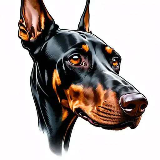 Doberman Dog Wearing Latex