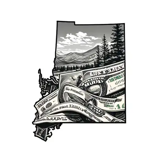 Utah Theme Sleeve With Outline Of Utah And Street Names And Money