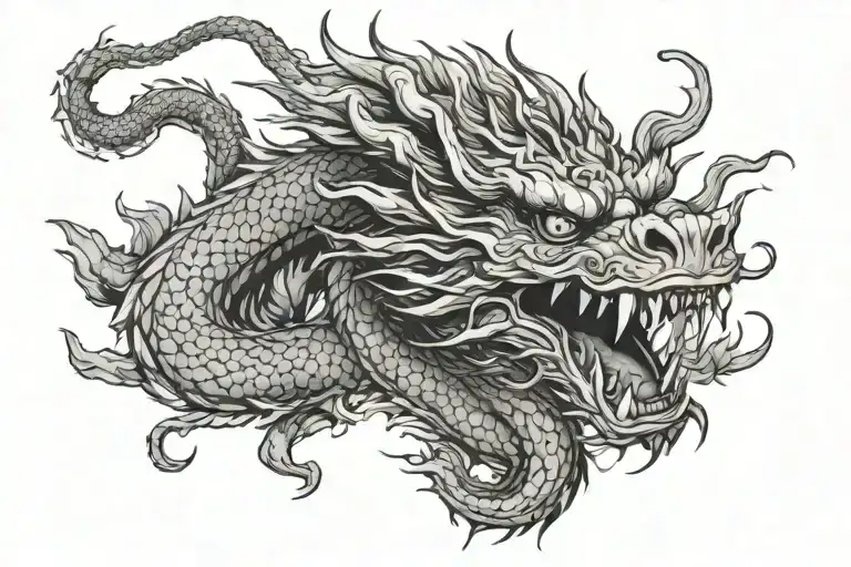 Wingless Chinese Dragon Inspired By Paul Doubleman Sketches