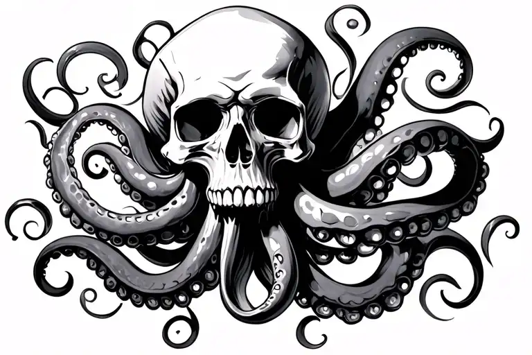Skull And Octopus Tentacles
