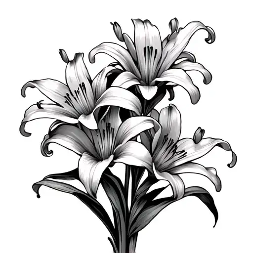 Simple Tiger Lilies In A Bunch Without Stems Representing My Girlfriend
