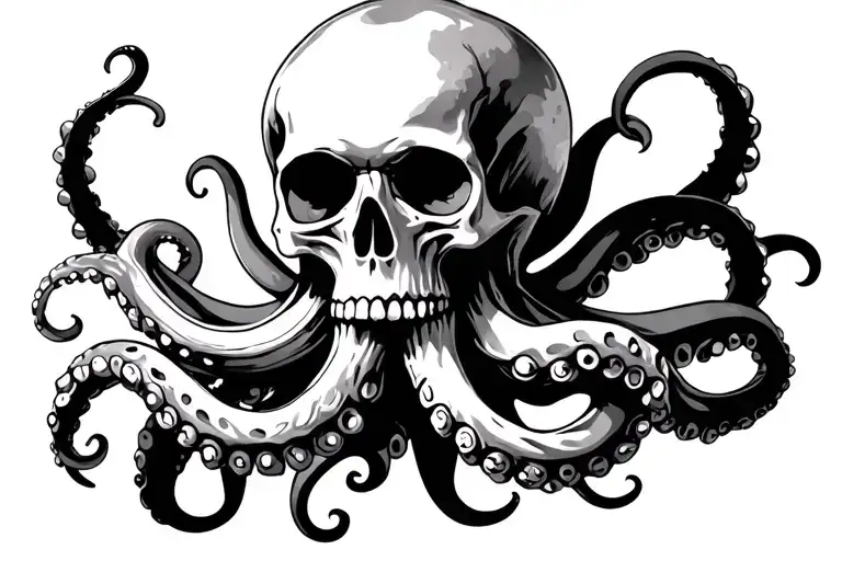 Skull And Octopus Tentacles