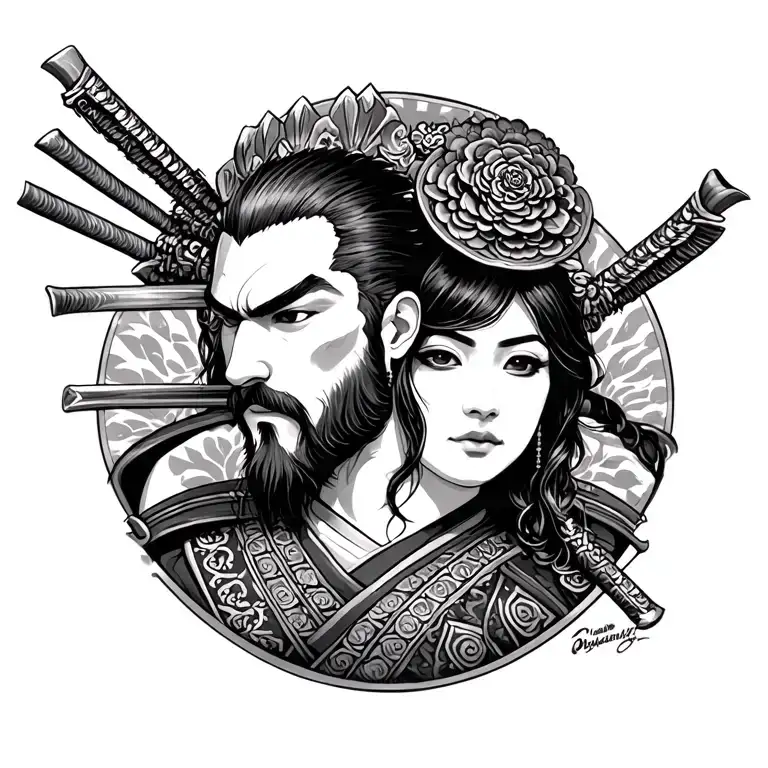 Samurai Dave With Mary's Head