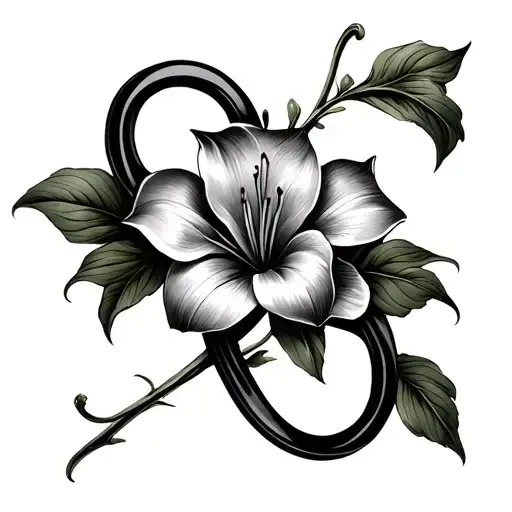 Infinity Symbol And Lilly Flower