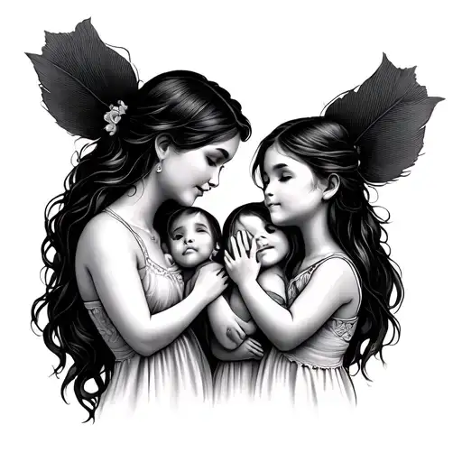 Mother And 2 Daughters