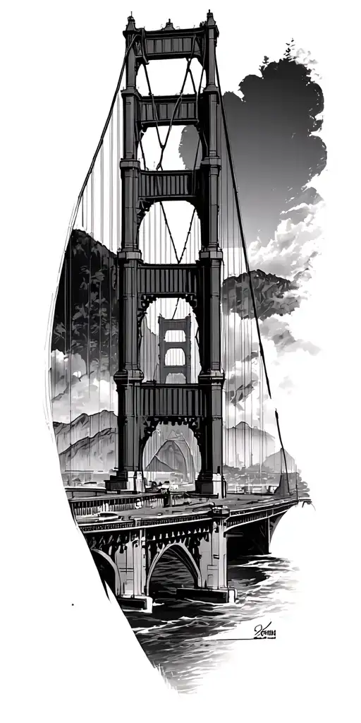 Golden Gate Bridge Tower Blueprint