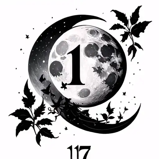 Moon With The Roman Number 17