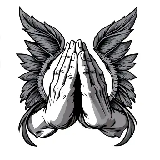 Praying Hands With Roman Numerals