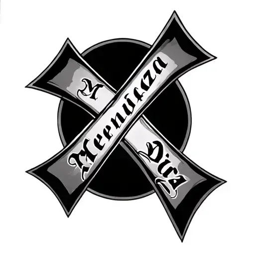 Cross Tattoo With The Name Mendoza
