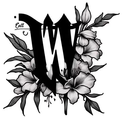 W Initial & Gladioli