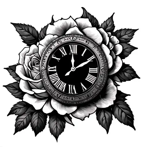 Big Ben Clock Face With Roses