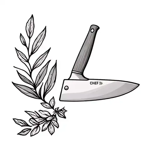 Chef Knife With Herbs And Spices