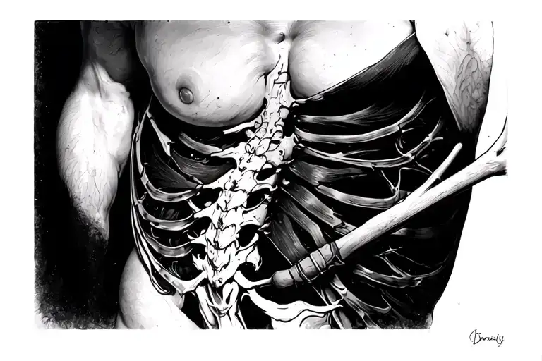 Perspective Tatoo On Ribs