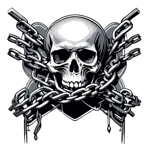 Skull And Chain Wrapped