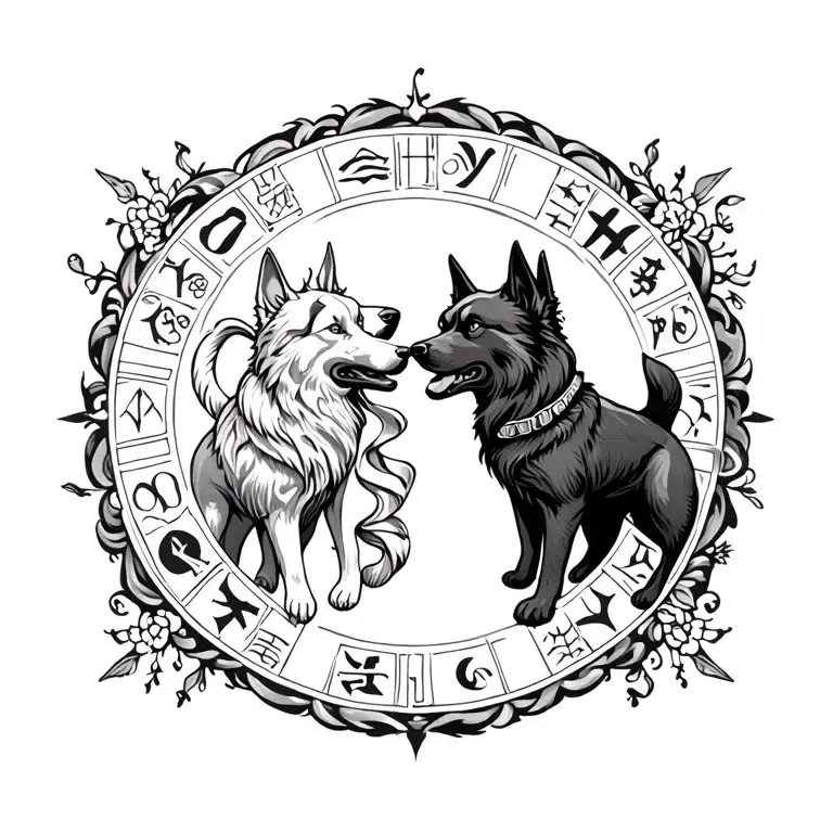 Zodiac Capricord Side By Side With Year Of The Dog Sign