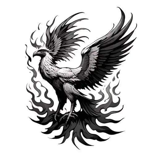 Phoenix Rising From Flames