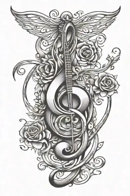Country Music Note Intertwined