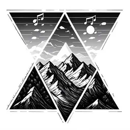 5 Triangles Representing Mountains Add Music Theme