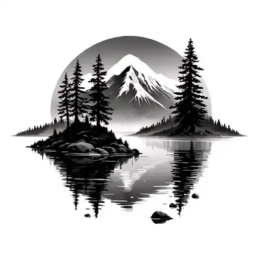 Landscape Trees Mountain Water Darken Everything