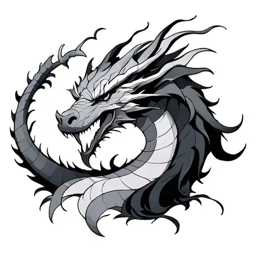 Anime Tattoo With Dragon