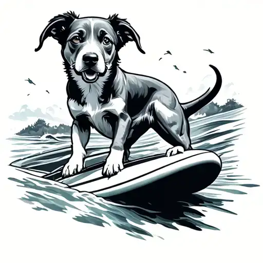 Dog Surfing