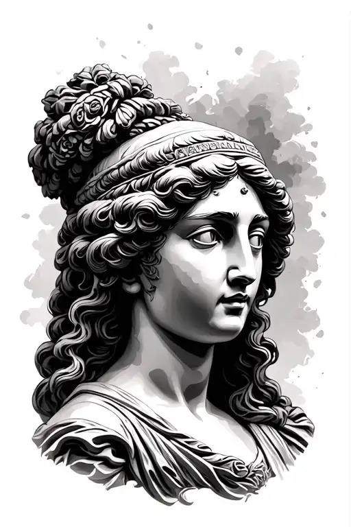 Marble Bust Of Greek Goddess Sappho