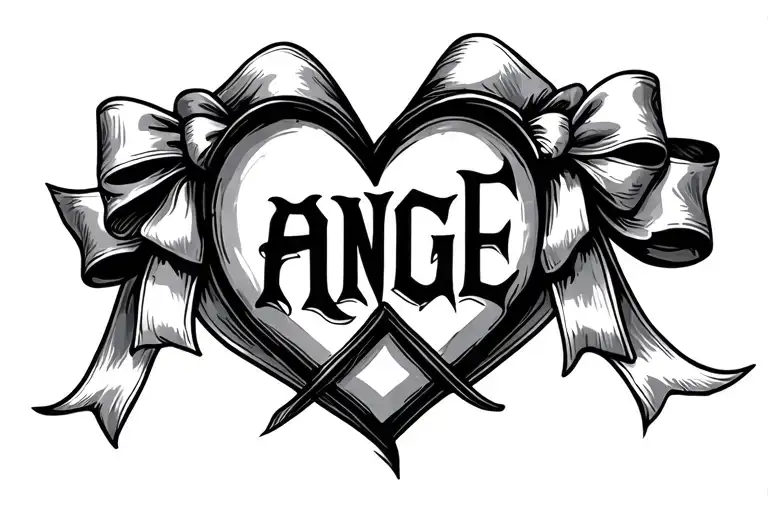 The Word Angle With A Bow Or Heart