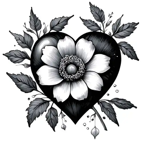 Heart With Flower Of March And May