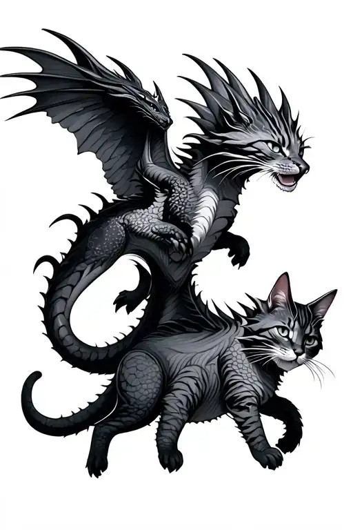 2 Cats Like 2 Dragons Flying