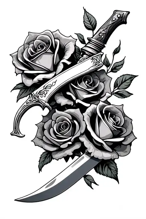 Knife And Roses Wrapped
