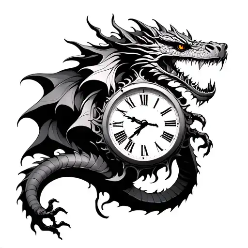 Dragon And A Clock Melting