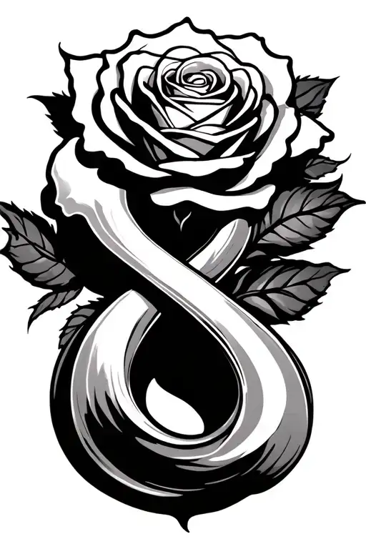 Rose Into A Infinite Symbol Intertwined