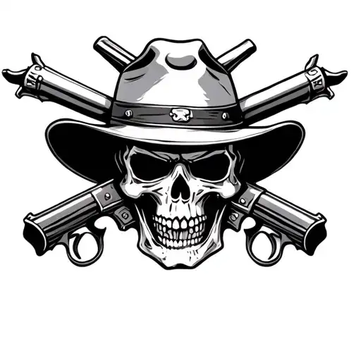 Cowboy Skull With Crossed Guns