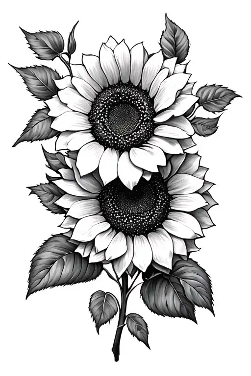 Rose And Sunflower Blooming