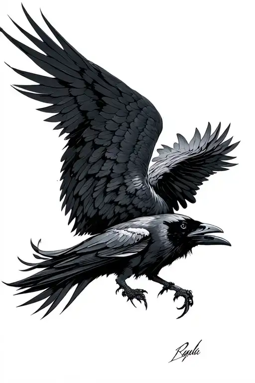 Raven Wings Spread