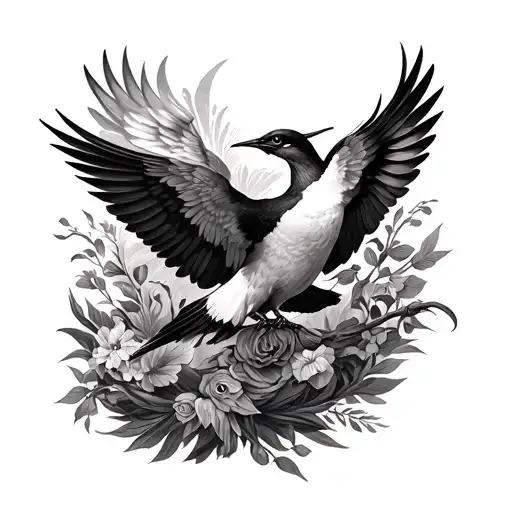 Arm Sleeve Of Greek Mythology With Humkmingbirds