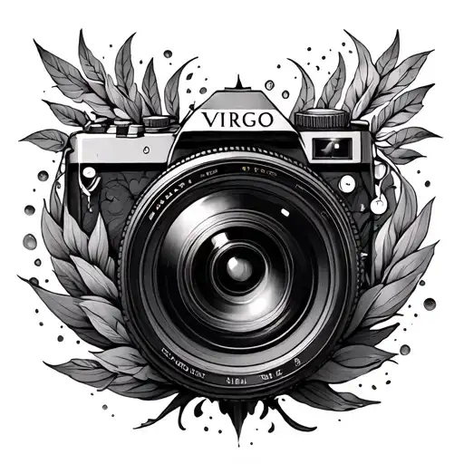 Camera Lens Surrounded By Virgo Symbol