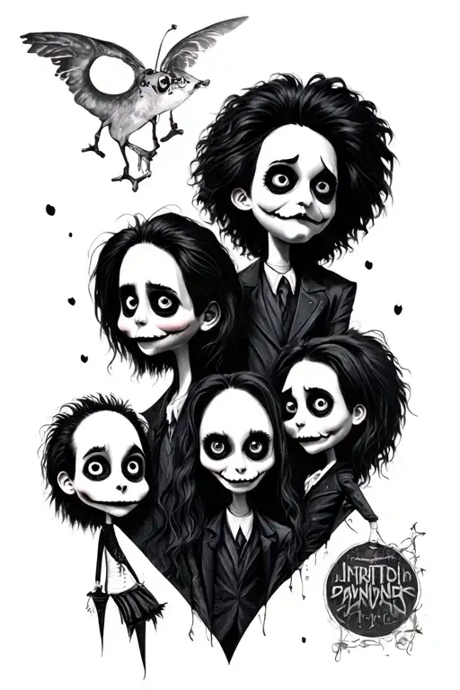 Tim Burton Characters Movies Full Sleeve