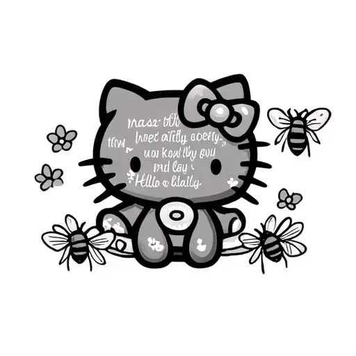 Hello Kitty With Bees And A Bible Verse
