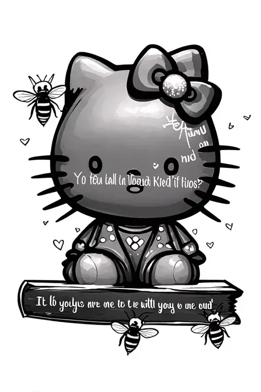 Hello Kitty With Bees And A Bible Verse