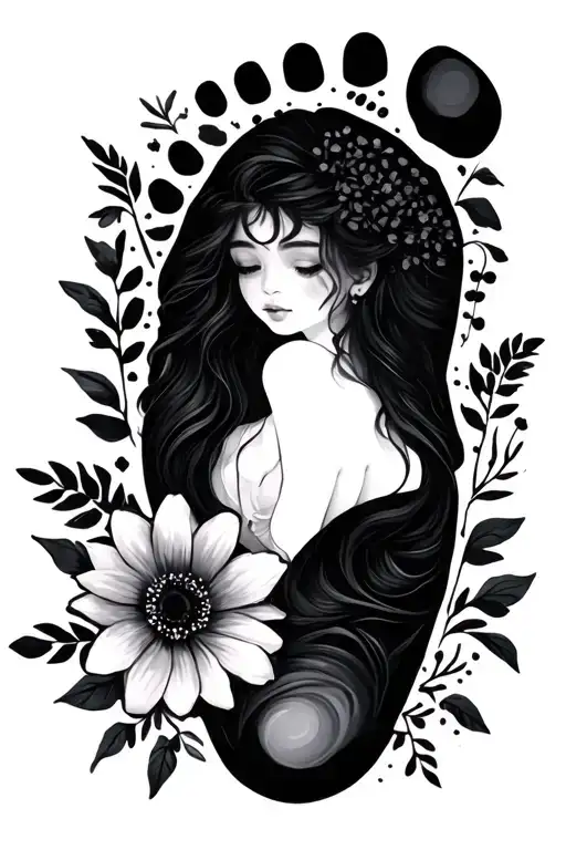 Daughter Flowers Footprint