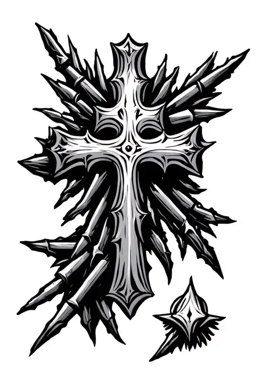 Cross Made Of Nails