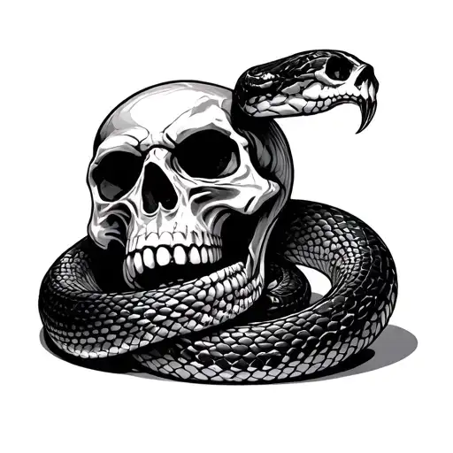 Snake And Skull