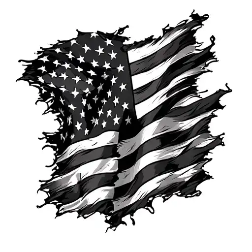 Torn American Flag